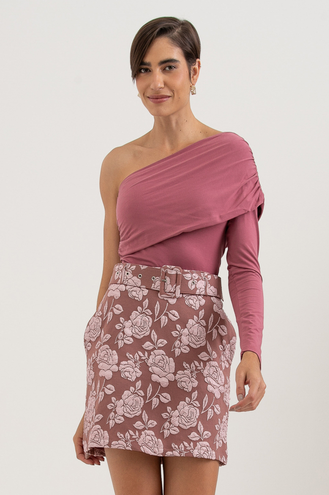 9037652 - Blusa Um Ombro Só Franzida Manga Longa ROSÊ 9037652 - Blusa Um Ombro Só Franzida Manga Longa ROSÊ