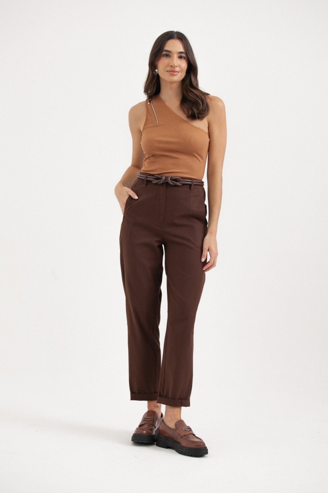 9037655 - Blusa Malha Um Ombro Só Detalhe Zíper CARAMELO 9037655 - Blusa Malha Um Ombro Só Detalhe Zíper CARAMELO