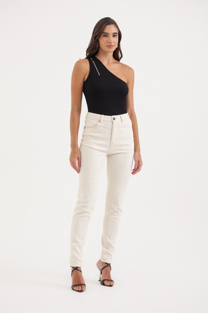 9037655 - Blusa Malha Um Ombro Só Detalhe Zíper PRETO 9037655 - Blusa Malha Um Ombro Só Detalhe Zíper PRETO