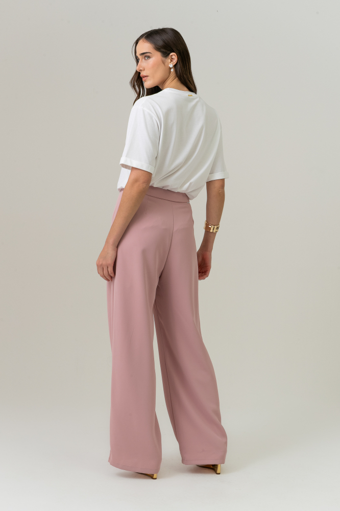 9037657 - Calça Pantalona Alfaiataria Com Pregas ROSÊ 9037657 - Calça Pantalona Alfaiataria Com Pregas ROSÊ
