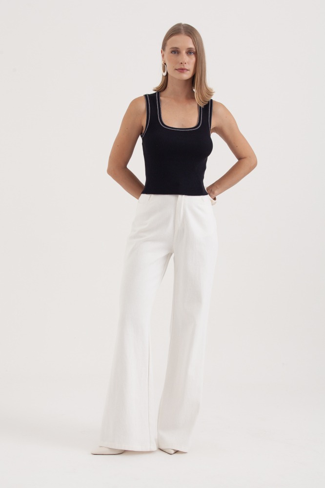 9037683 - Blusa Regata Tricot Pontos Gola E Cava PRETO 9037683 - Blusa Regata Tricot Pontos Gola E Cava PRETO