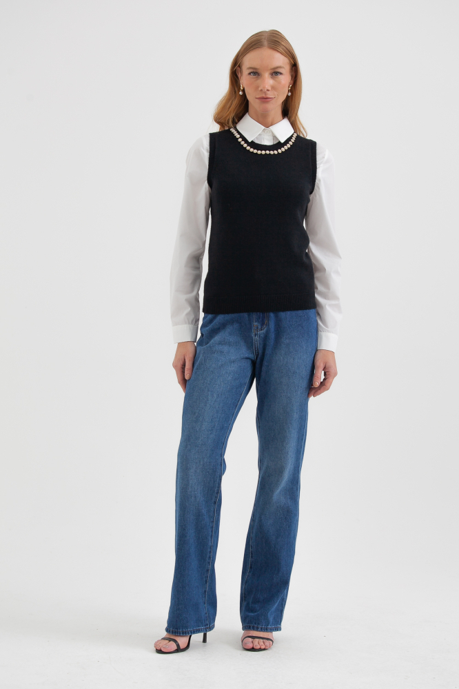 9037691 - Blusa Regata Tricot Aplicação Pérolas PRETO 9037691 - Blusa Regata Tricot Aplicação Pérolas PRETO