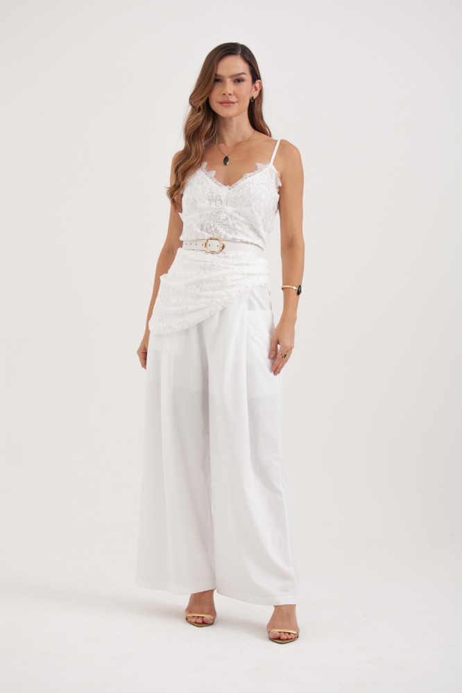 9037696 - Vestido Slip Dress Renda Decote V BRANCO