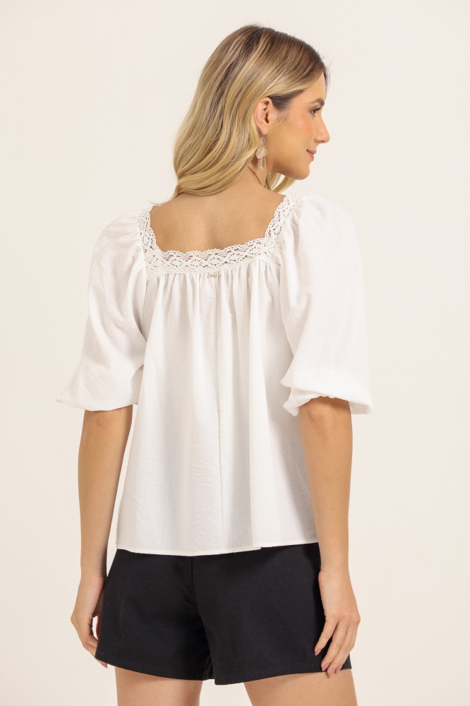 9037697 - Blusa Bata Crochê E Pingentes BRANCO
