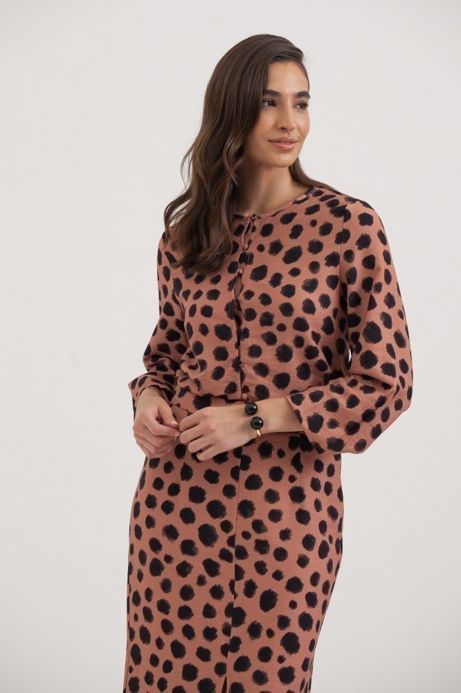9037737 - Blusa Estampa Animal Brush Manga Longa MARROM 9037737 - Blusa Estampa Animal Brush Manga Longa MARROM