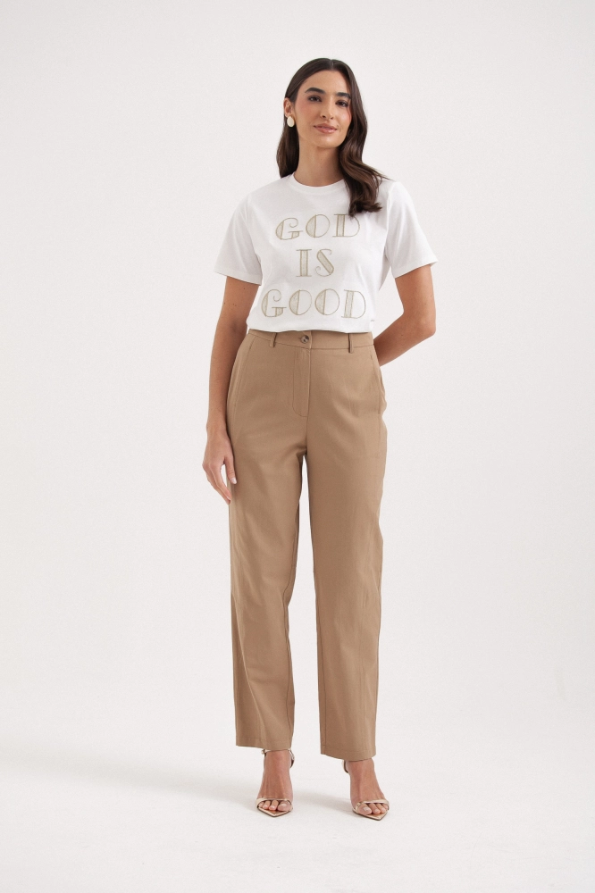 9037741 - Calça Chino Reta BEGE 9037741 - Calça Chino Reta BEGE - Imagem 1