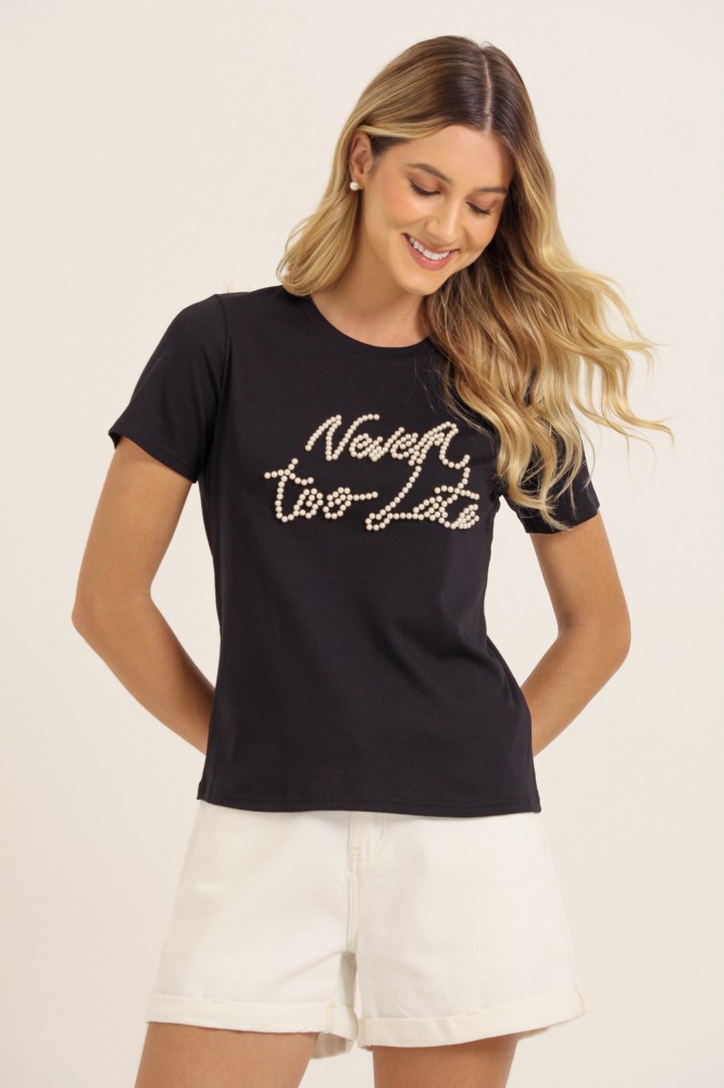 9037750 - Camiseta Never Too Late PRETO 9037750 - Camiseta Never Too Late PRETO