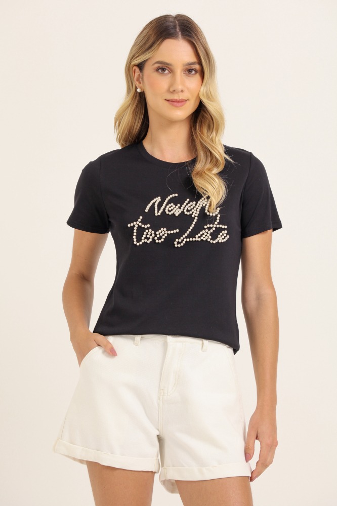 9037750 - Camiseta Never Too Late PRETO 9037750 - Camiseta Never Too Late PRETO