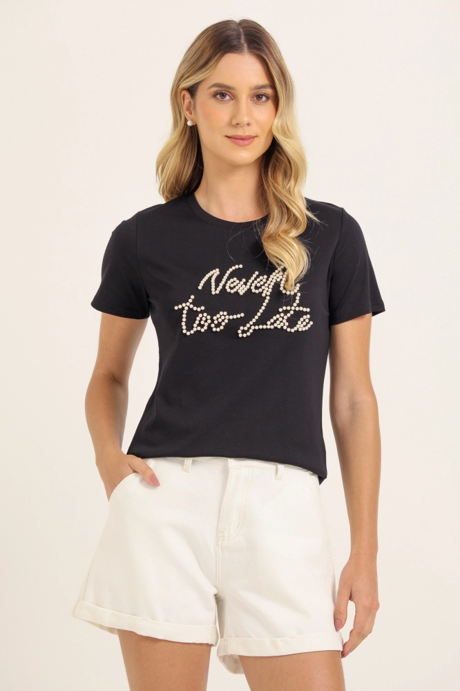 9037750 - Camiseta Never Too Late PRETO 9037750 - Camiseta Never Too Late PRETO - Imagem 1
