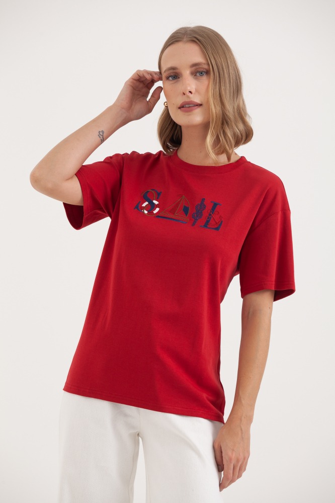 9037754 - Camiseta Bordado Sail VERMELHO 9037754 - Camiseta Bordado Sail VERMELHO