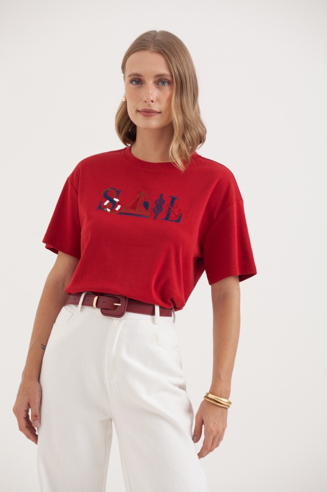 9037754 - Camiseta Bordado Sail VERMELHO 9037754 - Camiseta Bordado Sail VERMELHO