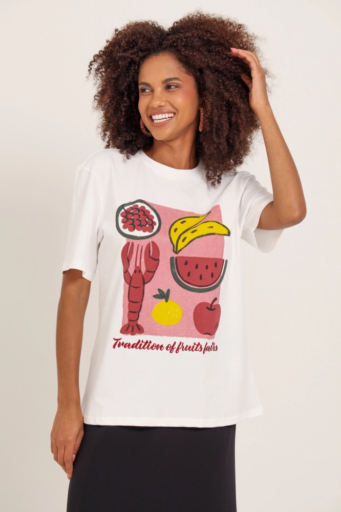 9037760 - Camiseta Frutas Da Feira OFF-WHITE - Imagem 2