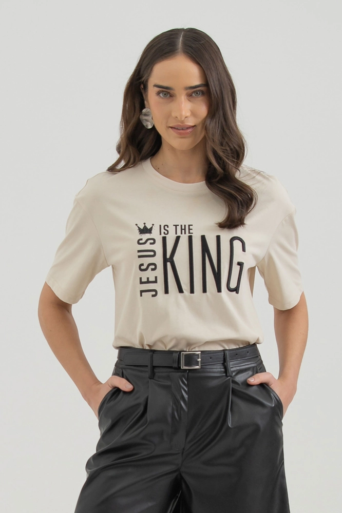 9037766 - Camiseta Jesus Is The King AREIA 9037766 - Camiseta Jesus Is The King AREIA - Imagem 1