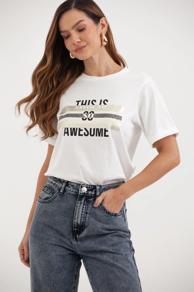 9037767 - Camiseta This Is So Awesome OFF-WHITE 9037767 - Camiseta This Is So Awesome OFF-WHITE - Imagem 2