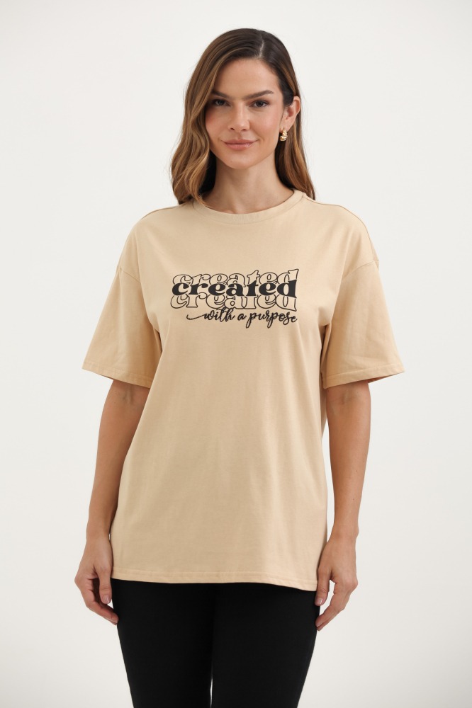 9037768 - Camiseta Created With A Purpose BEGE 9037768 - Camiseta Created With A Purpose BEGE