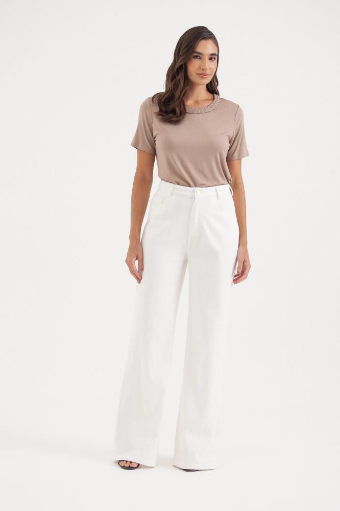 9037773 - Calça Reta Sarja BRANCO 9037773 - Calça Reta Sarja BRANCO