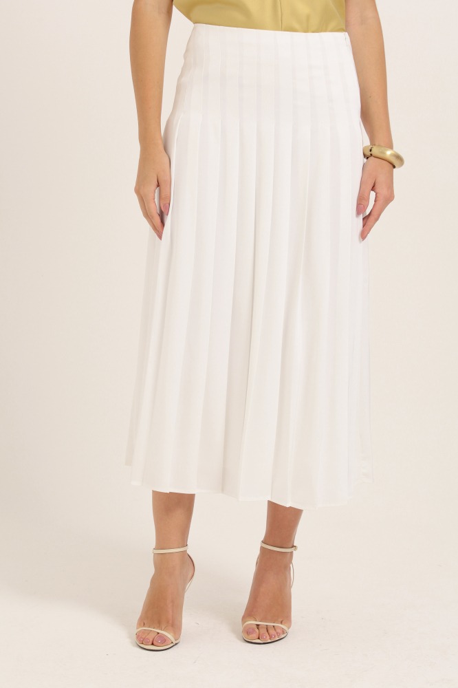 9037775 - Saia Pregas Midi BRANCO 9037775 - Saia Pregas Midi BRANCO