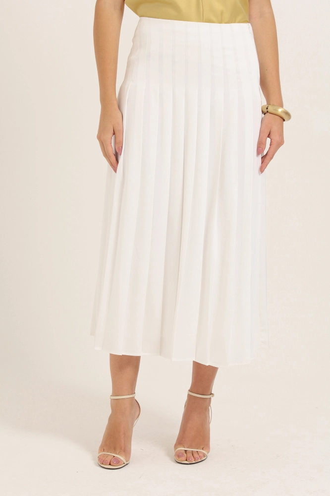 9037775 - Saia Pregas Midi BRANCO - Imagem 2