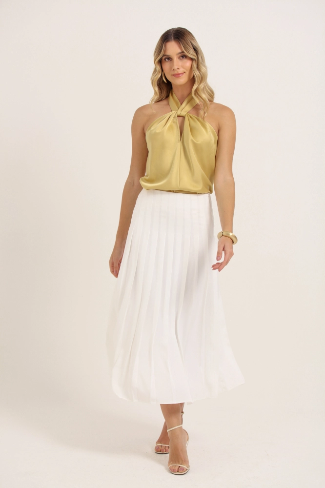 9037775 - Saia Pregas Midi BRANCO - Imagem 1