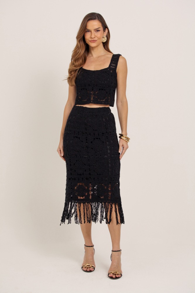 9037793 - Regata Crochê Quadrados PRETO