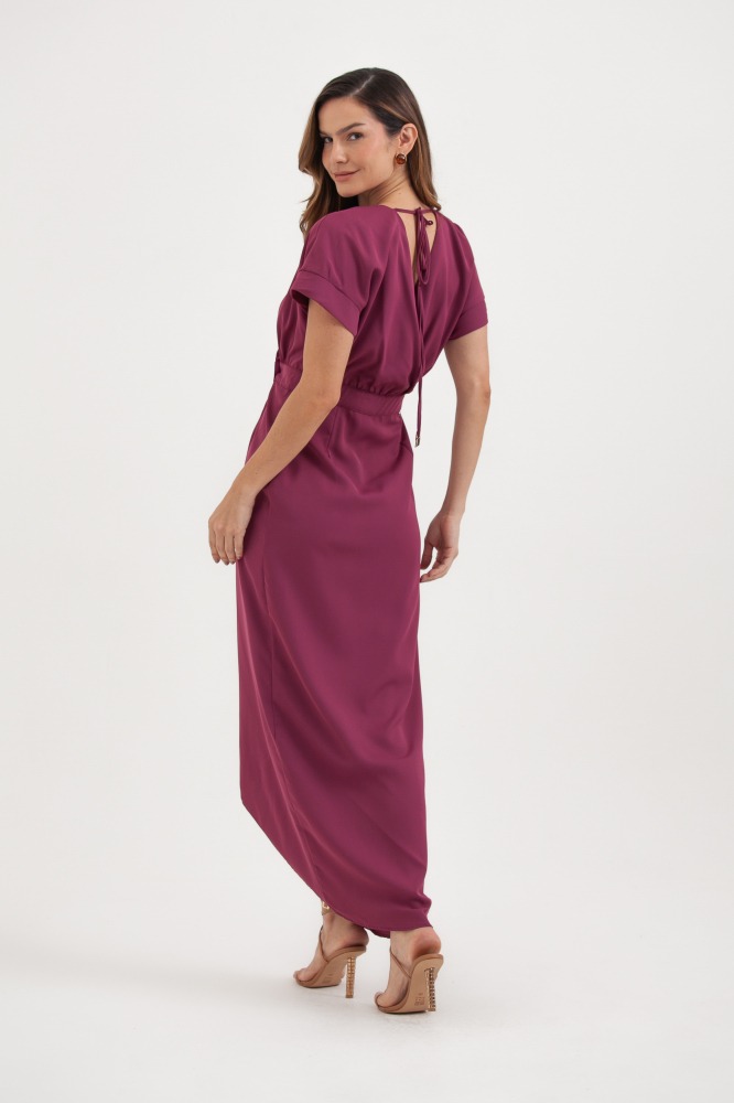 9037801 - Vestido Transpasse Manga Curta ROXO 9037801 - Vestido Transpasse Manga Curta ROXO