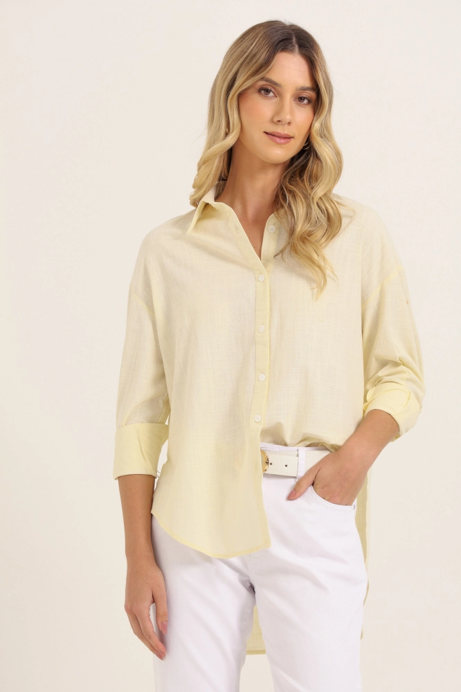 9037803 - Camisa Linho Bordado Lateral AREIA 9037803 - Camisa Linho Bordado Lateral AREIA