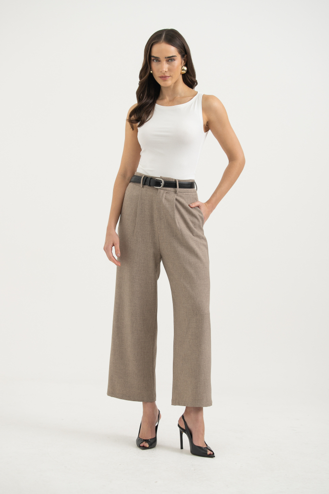 9037805 - Calça Alfaiataria Elástico Cós E Prega BEGE 9037805 - Calça Alfaiataria Elástico Cós E Prega BEGE