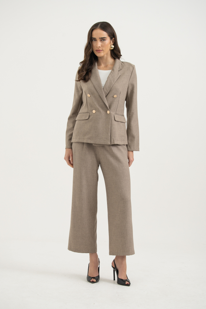 9037805 - Calça Alfaiataria Elástico Cós E Prega BEGE 9037805 - Calça Alfaiataria Elástico Cós E Prega BEGE