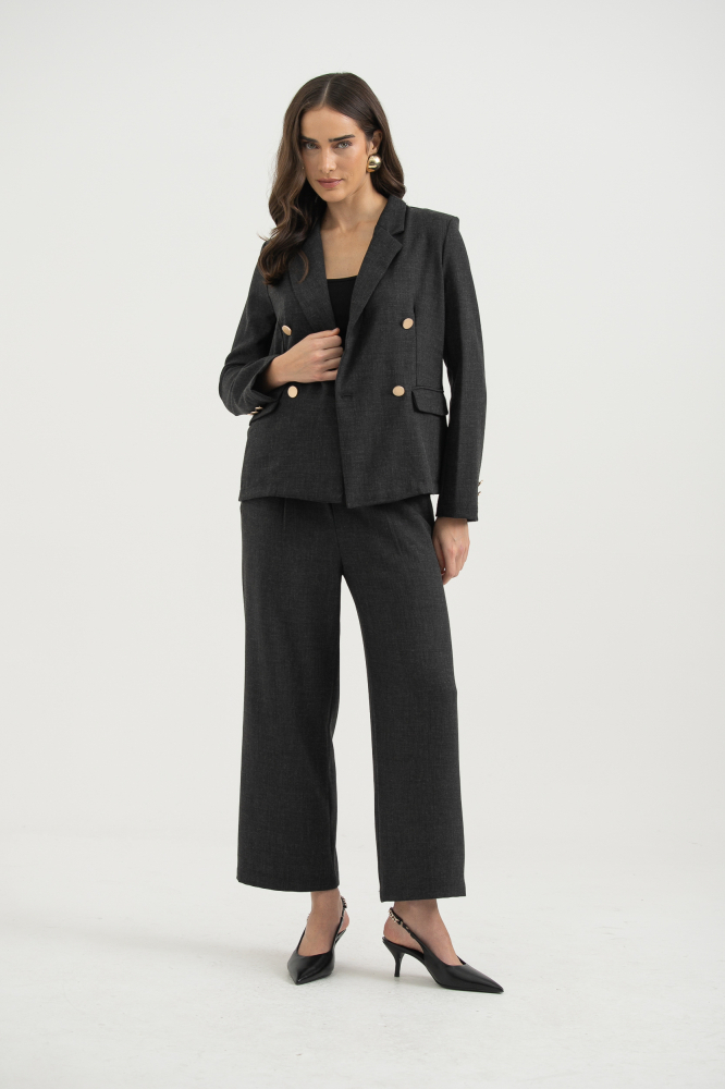 9037805 - Calça Alfaiataria Elástico Cós E Prega PRETO 9037805 - Calça Alfaiataria Elástico Cós E Prega PRETO