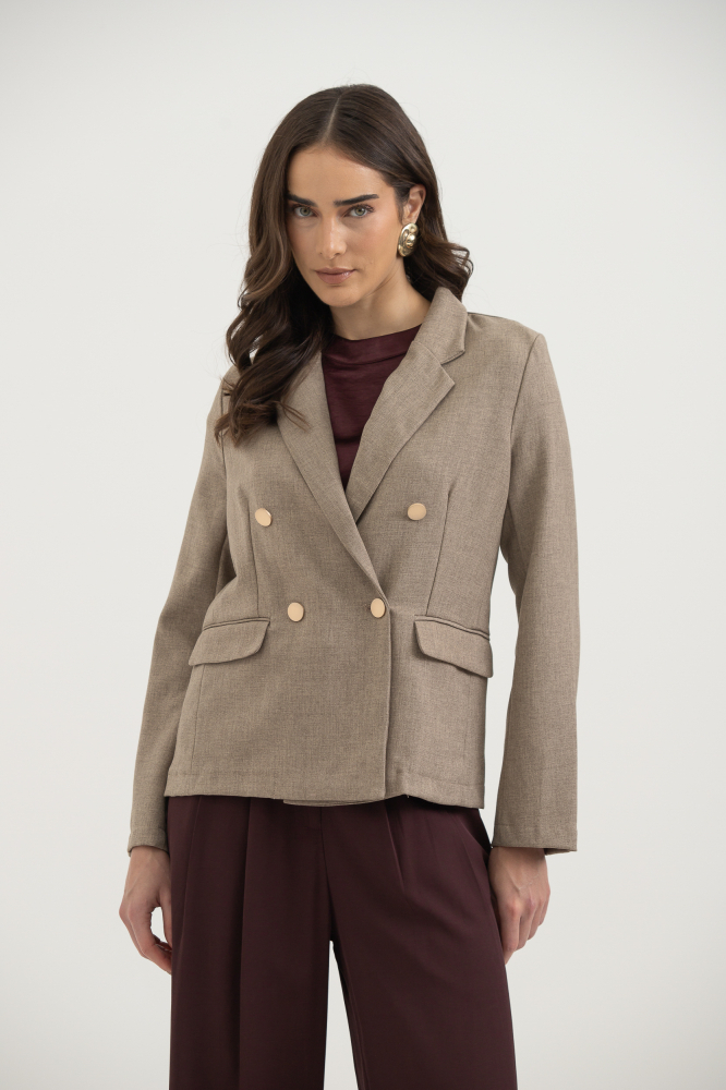 9037806 - Blazer Abotoamento Duplo BEGE 9037806 - Blazer Abotoamento Duplo BEGE