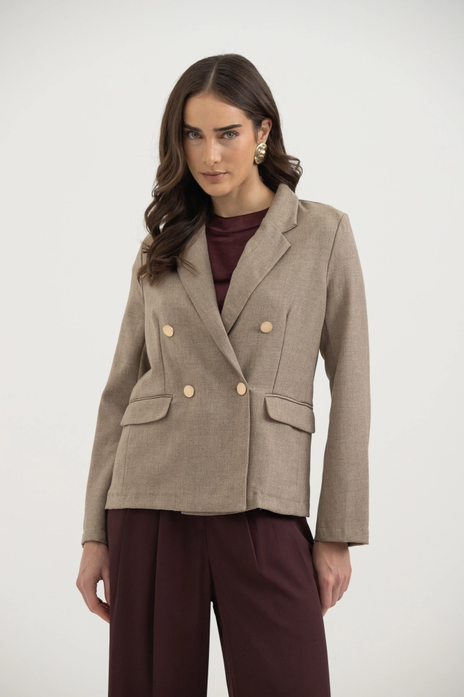 9037806 - Blazer Abotoamento Duplo BEGE 9037806 - Blazer Abotoamento Duplo BEGE - Imagem 1