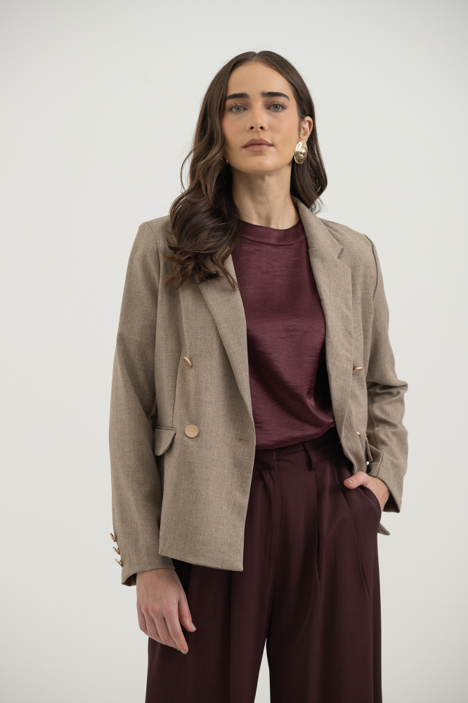 9037806 - Blazer Abotoamento Duplo BEGE 9037806 - Blazer Abotoamento Duplo BEGE