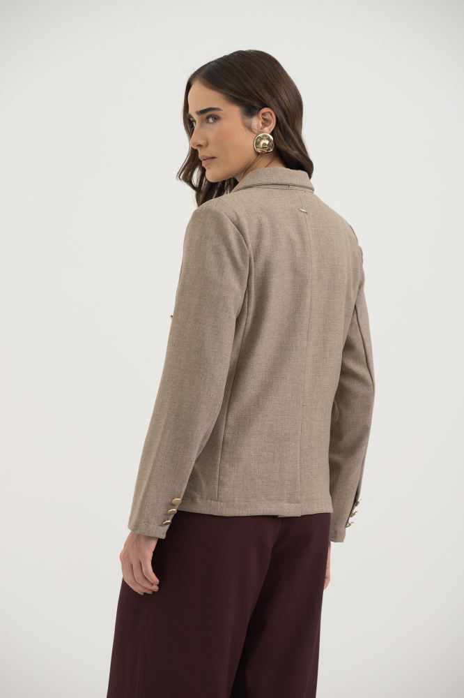 9037806 - Blazer Abotoamento Duplo BEGE 9037806 - Blazer Abotoamento Duplo BEGE