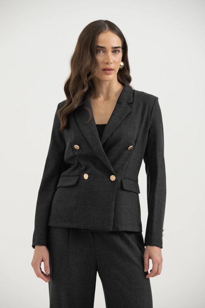 9037806 - Blazer Abotoamento Duplo PRETO 9037806 - Blazer Abotoamento Duplo PRETO - Imagem 1