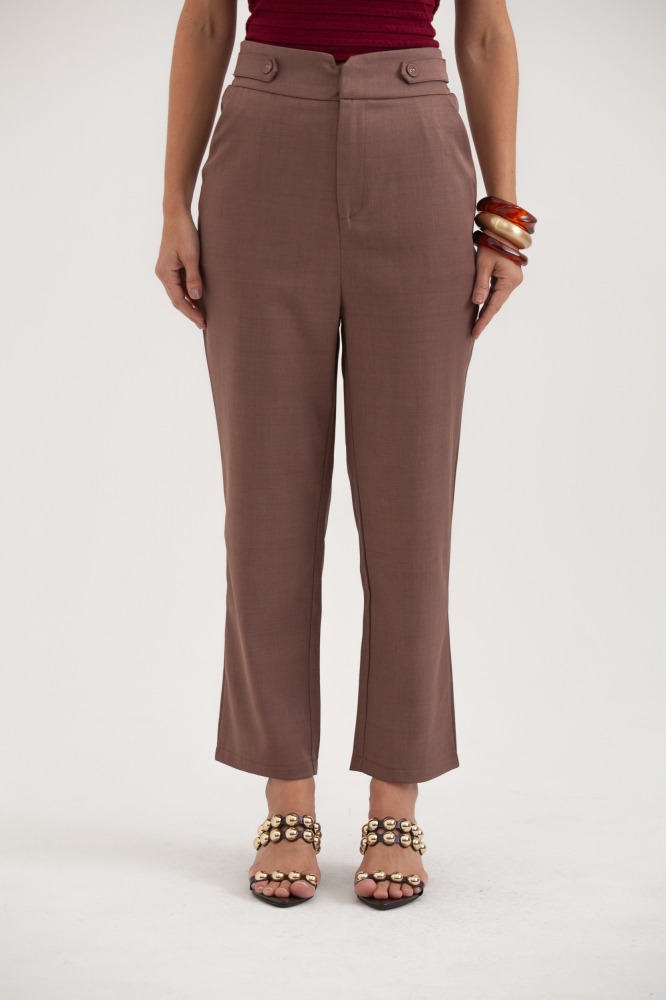 9037807 - Calça Alfaiataria Martingale Cós E Elástico MARROM 9037807 - Calça Alfaiataria Martingale Cós E Elástico MARROM