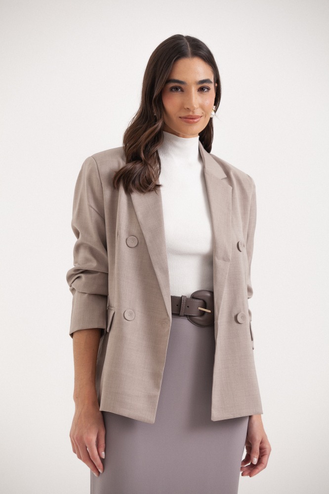 9037808 - Blazer Abotoamento Duplo BEGE 9037808 - Blazer Abotoamento Duplo BEGE