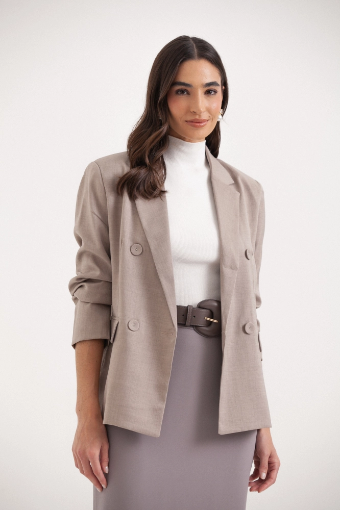 9037808 - Blazer Abotoamento Duplo  BEGE - Imagem 2