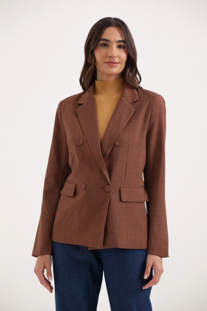 9037808 - Blazer Abotoamento Duplo MARROM 9037808 - Blazer Abotoamento Duplo MARROM - Imagem 1