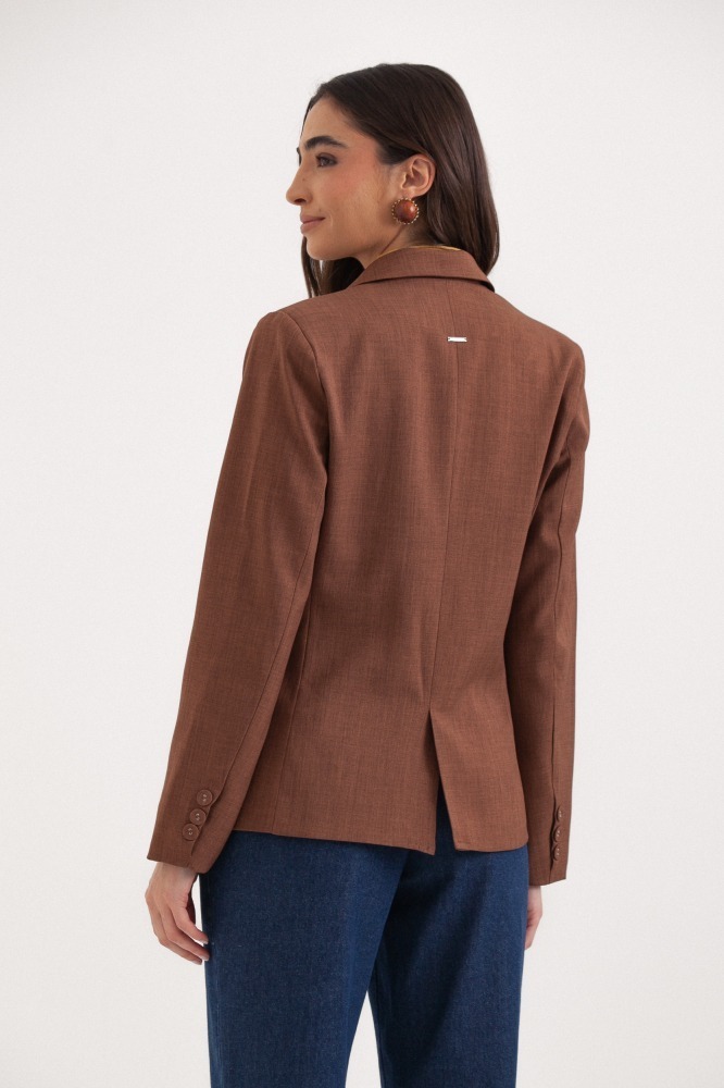 9037808 - Blazer Abotoamento Duplo MARROM 9037808 - Blazer Abotoamento Duplo MARROM
