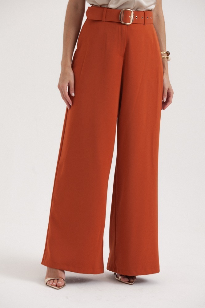 9037812 - Calça Pantalona Com Cinto FERRUGEM 9037812 - Calça Pantalona Com Cinto FERRUGEM