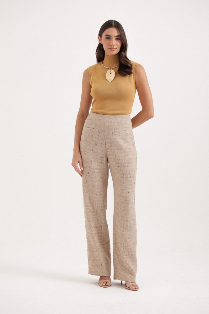9037814 - Calça Reta Tweed BEGE 9037814 - Calça Reta Tweed BEGE