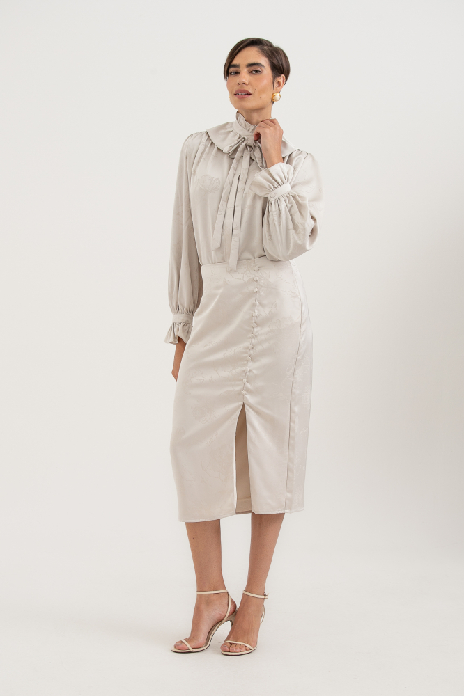 9037819 - Saia Midi Slip  BEGE