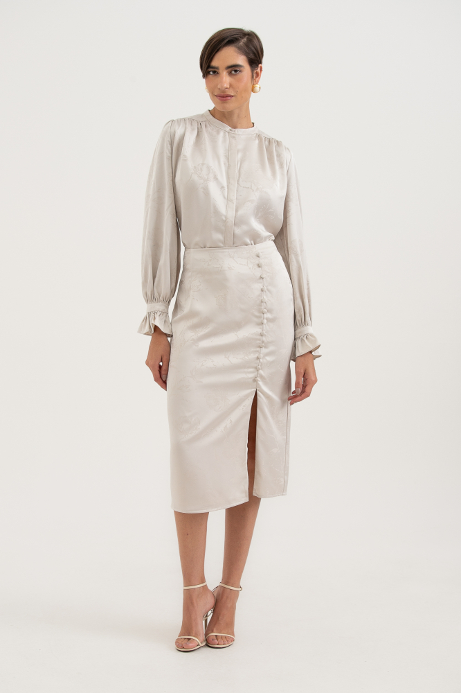 9037819 - Saia Midi Slip  BEGE