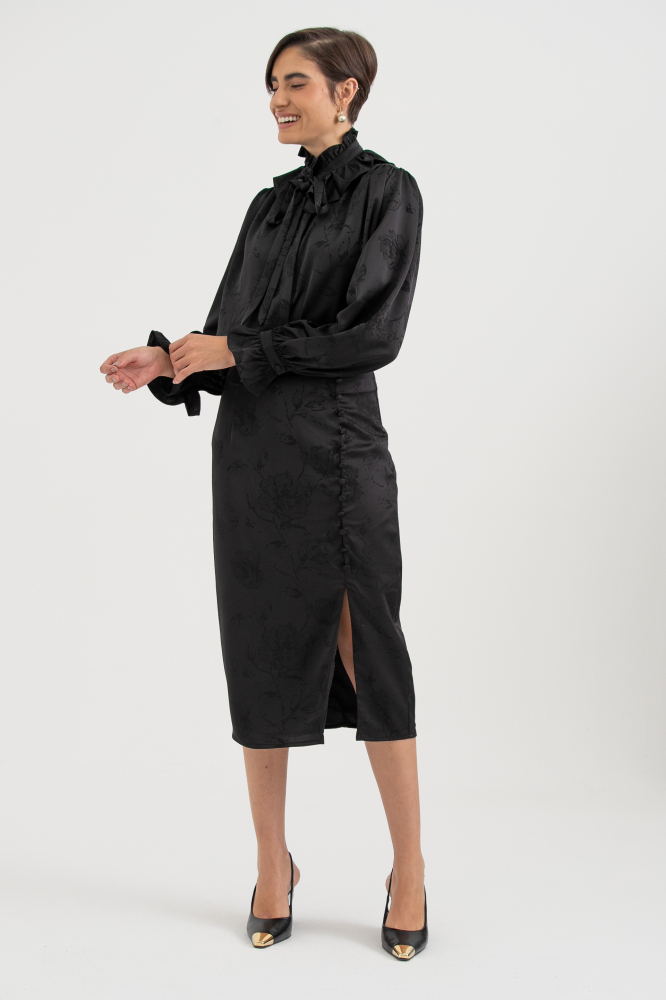 9037819 - Saia Midi Slip  PRETO