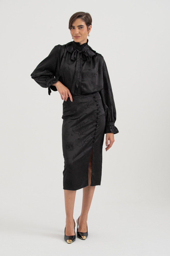 9037819 - Saia Midi Slip  PRETO