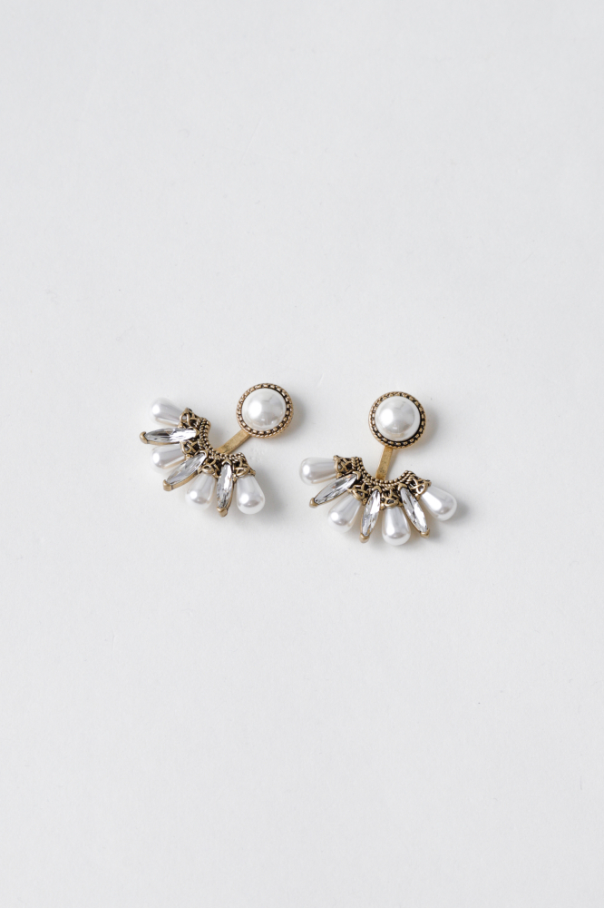 9037841 - Brinco Com Pingente De Strass E Pérolas DOURADO