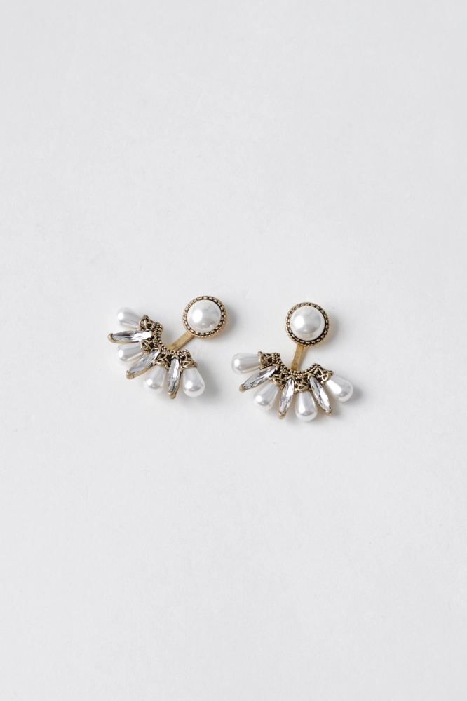 9037841 - Brinco Com Pingente De Strass E Pérolas DOURADO 9037841 - Brinco Com Pingente De Strass E Pérolas DOURADO - Imagem 1