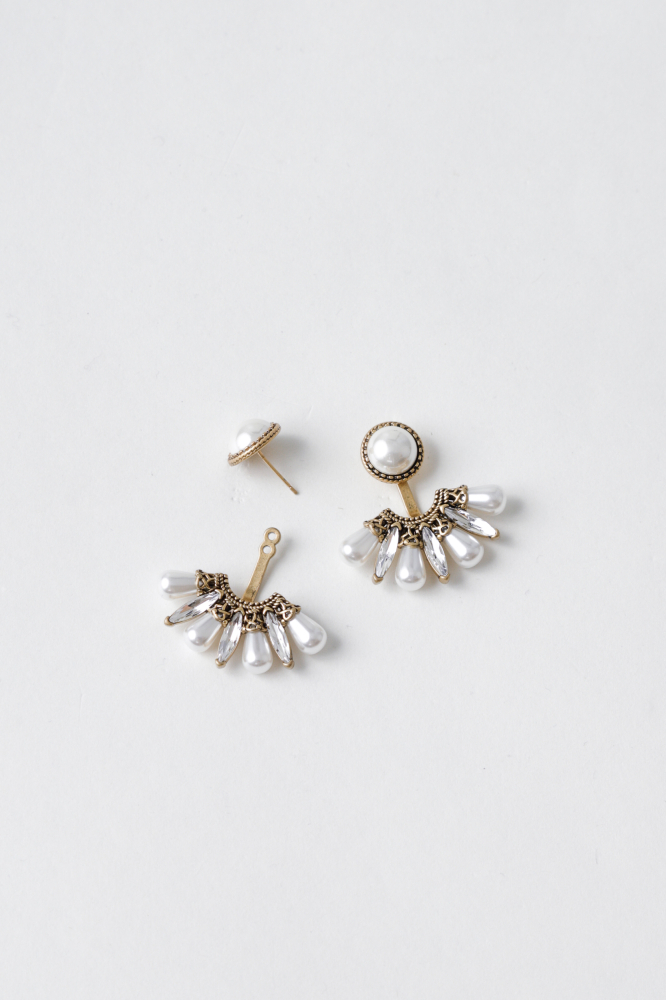 9037841 - Brinco Com Pingente De Strass E Pérolas DOURADO
