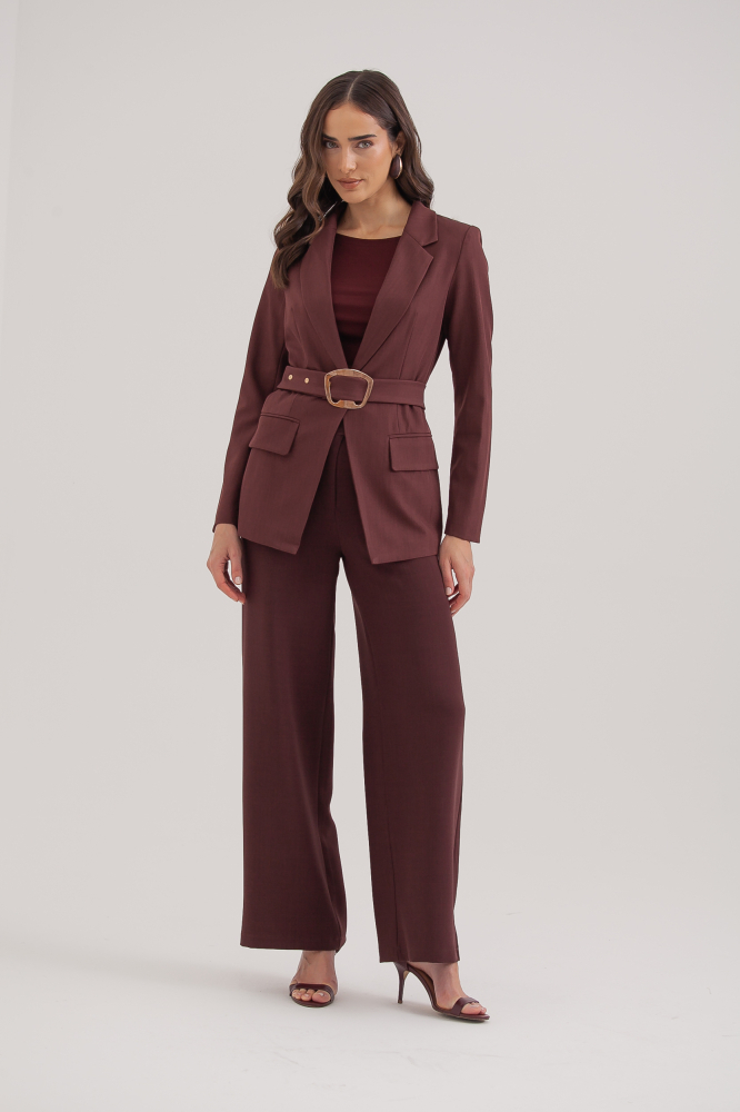 9037950 - Blazer Alfaiataria Cinto Fivela Grande AMEIXA