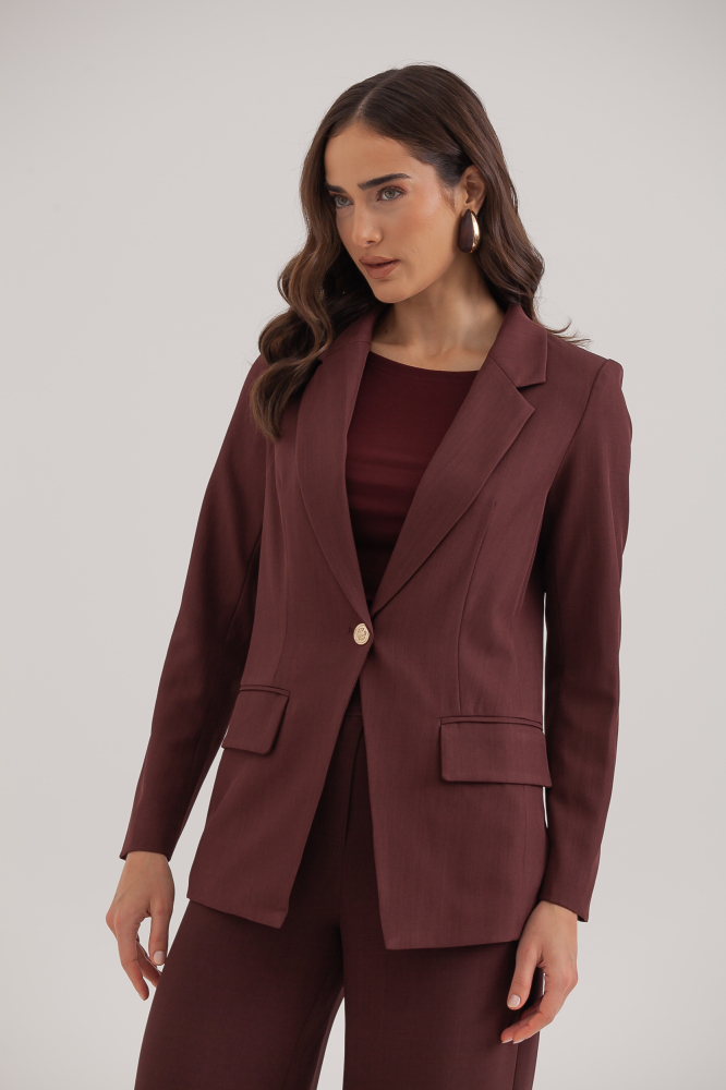 9037950 - Blazer Alfaiataria Cinto Fivela Grande AMEIXA